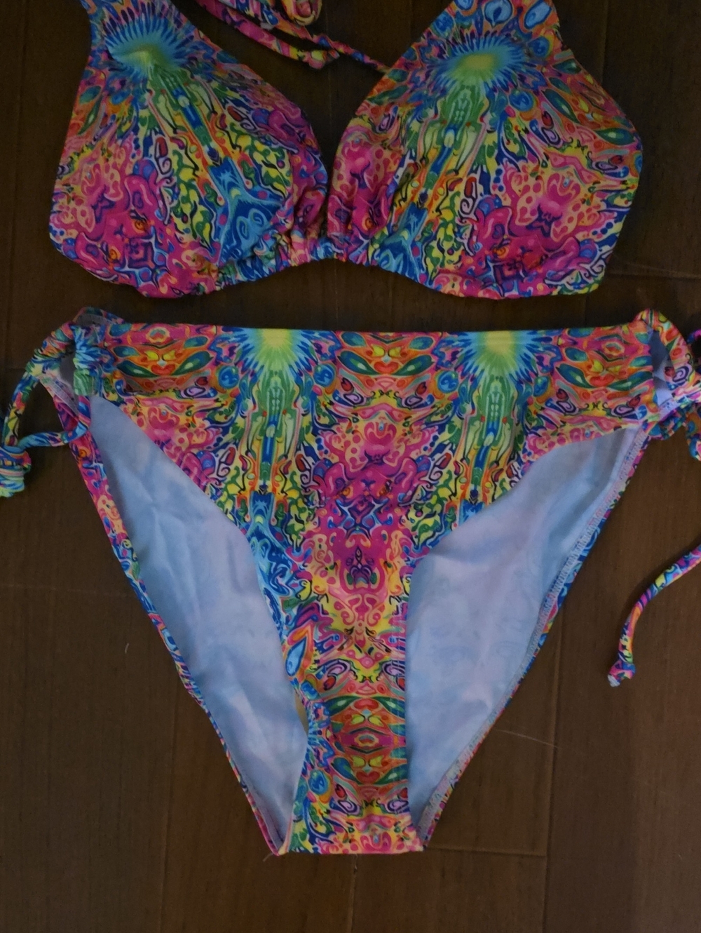 Vibrant Multi-Color Psychedelic Bikini Set